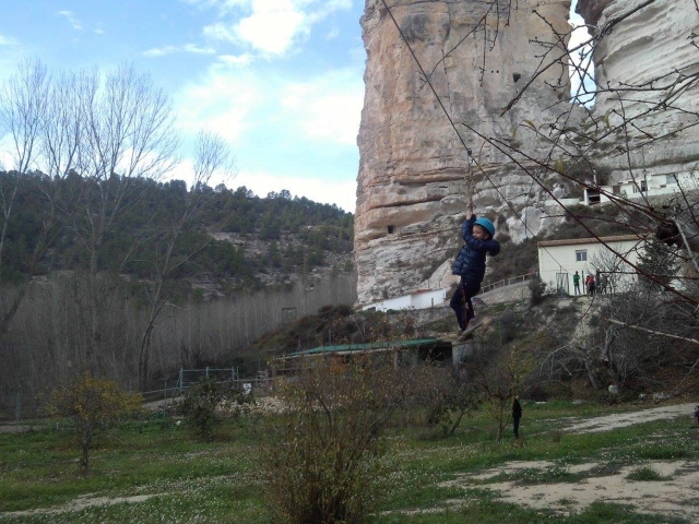  Little one on the zip line 
